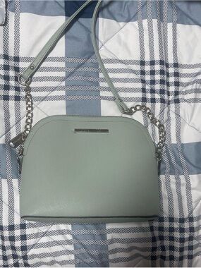Steve Madden Mint Green Crossbody Bag with Silver Chain